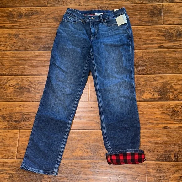 Duluth Trading Co Women's Classic lined Indigo Straight Jeans - Picture 7 of 8